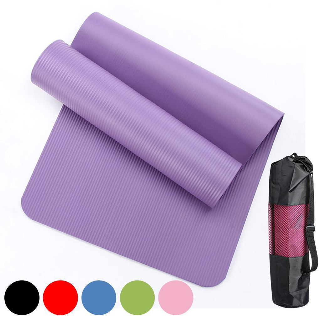 Thick non-slip yoga mat with carry bag