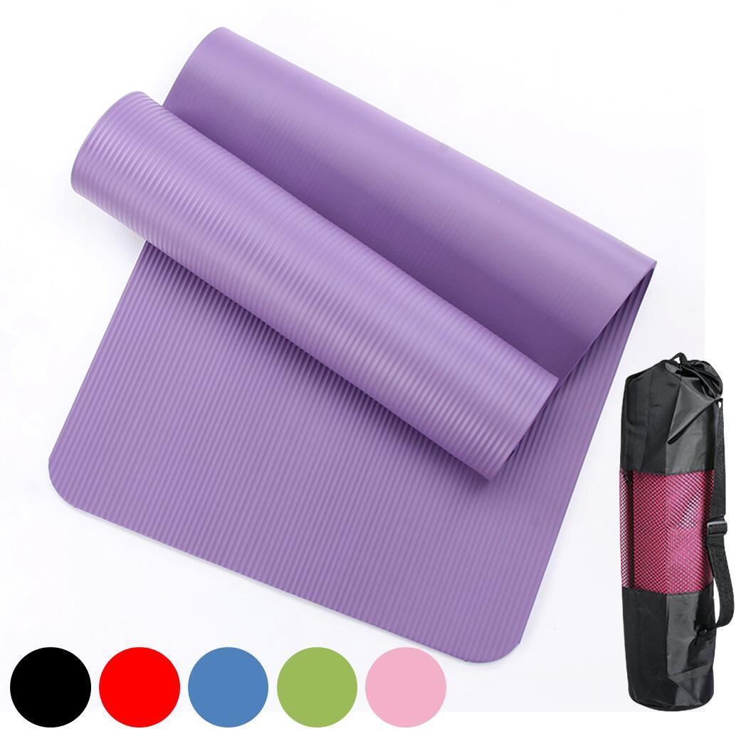 Thick non-slip yoga mat with carry bag