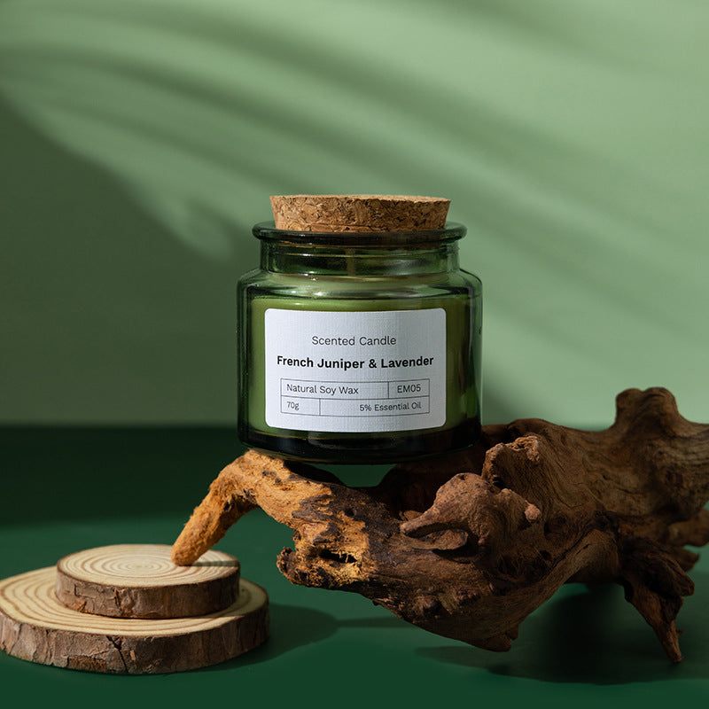 Scented candle lit