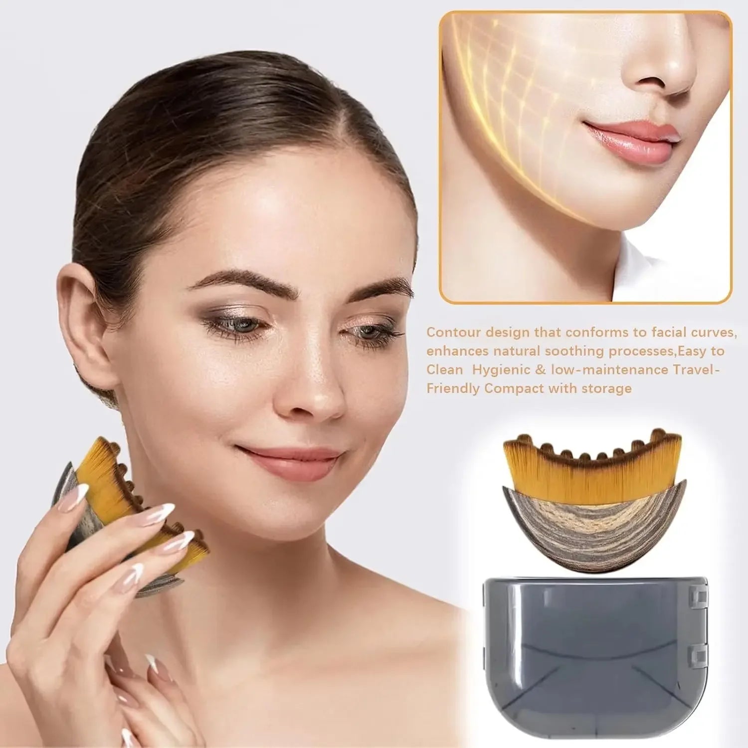 Lymphatic Drainage Face Brush — Jawline &amp; Chin Sculpting Massager