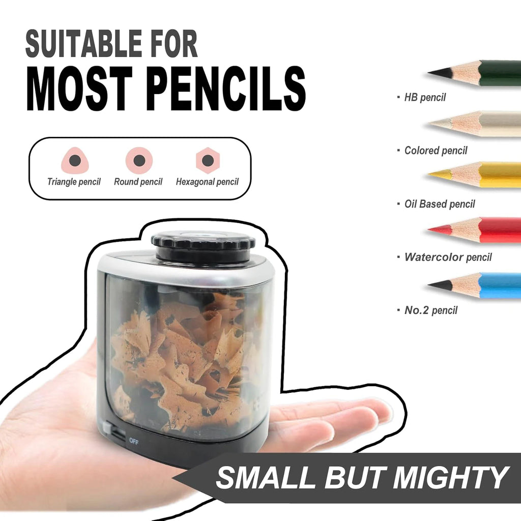 TENWIN Automatic Electric Pencil Sharpener – Fast & Safe for Home, School & Office