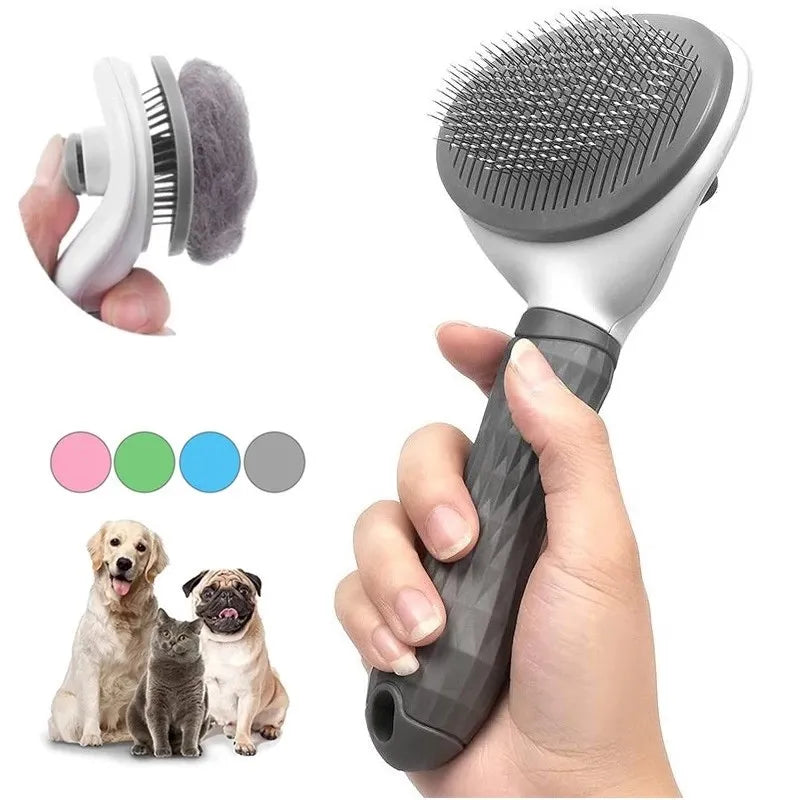 Self-Cleaning Pet Grooming Brush for Cats & Dogs