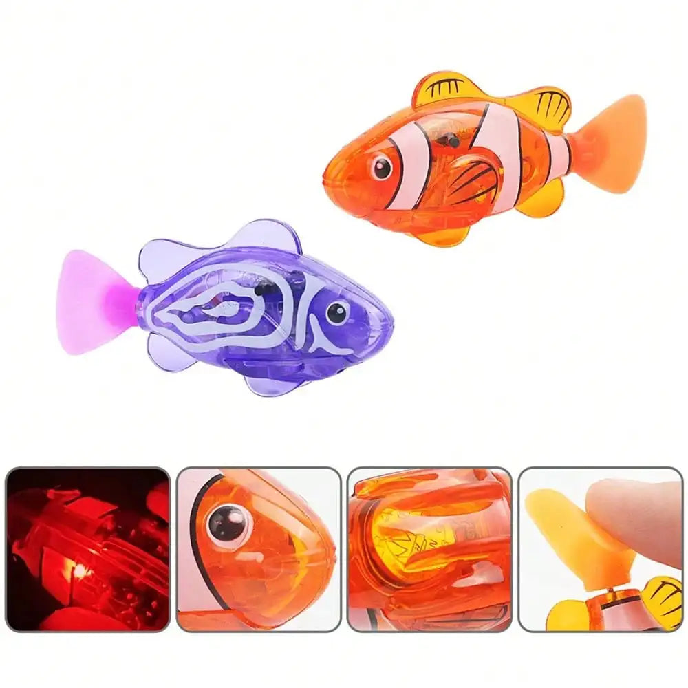LED Swimming Robot Fish Bath Toy – Interactive Light-Up Water Toy for Kids