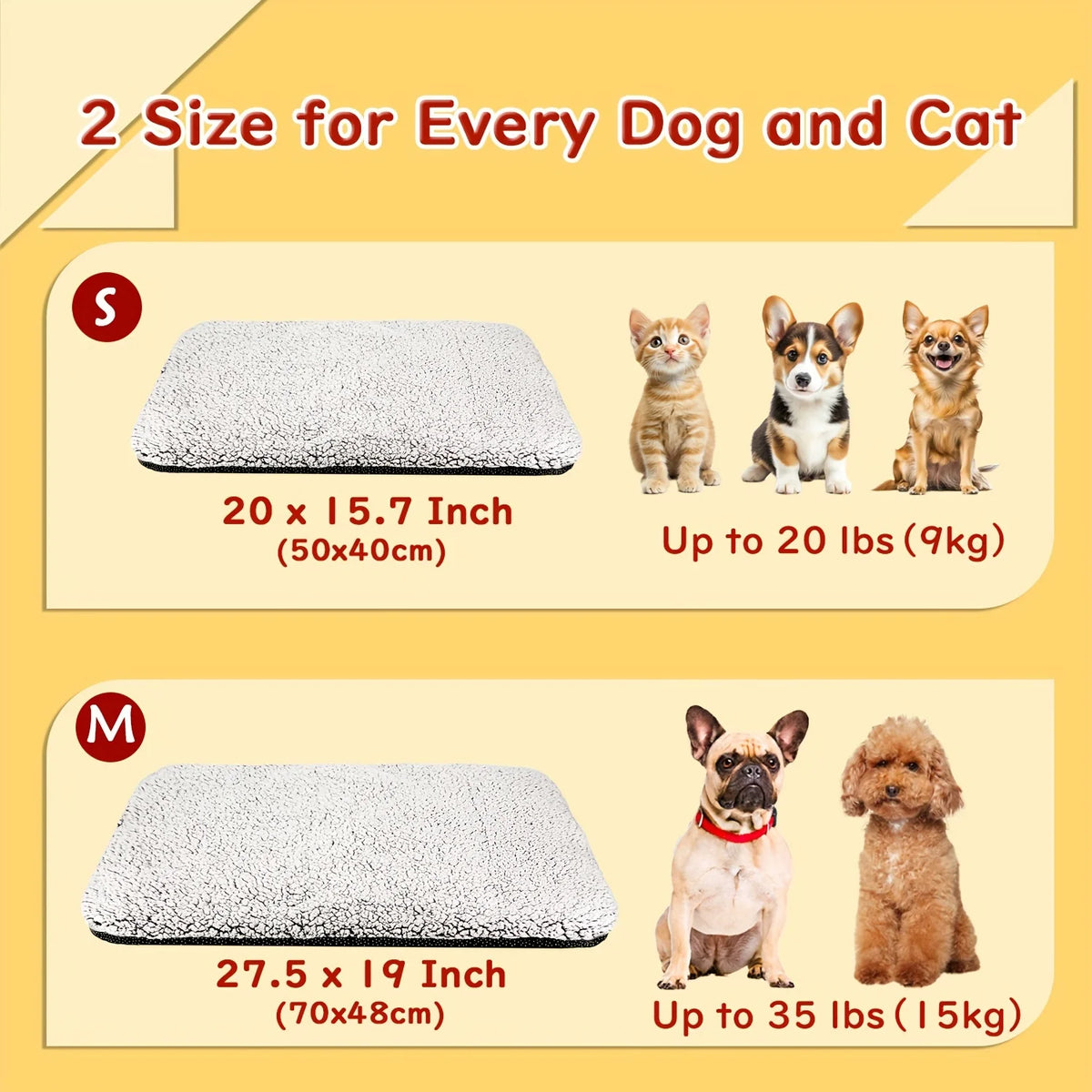 Self-Heating Pet Pad for Cats & Dogs