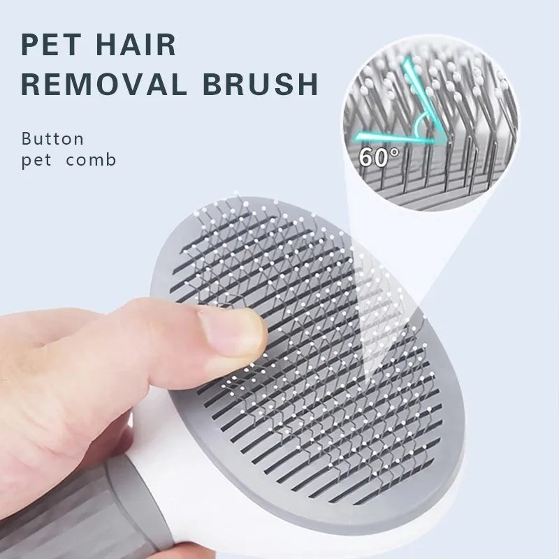 Self-Cleaning Pet Grooming Brush for Cats & Dogs