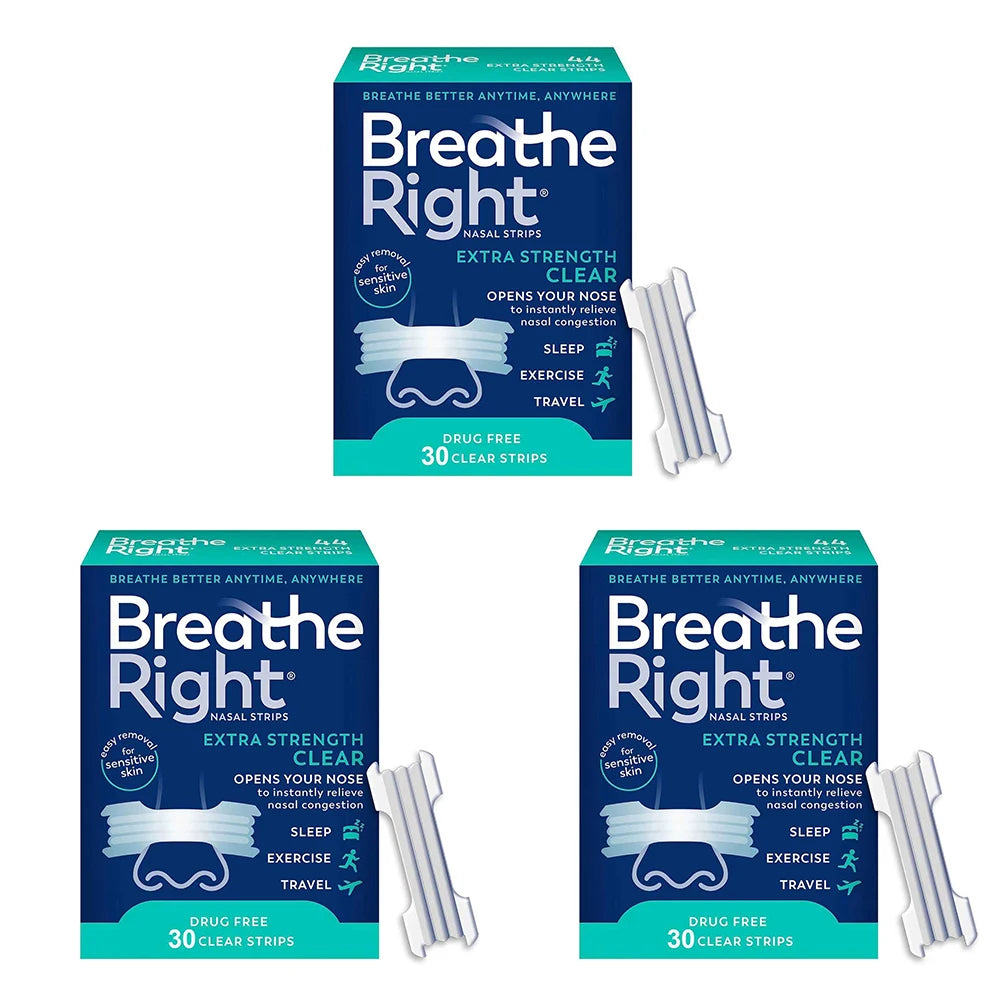 Adhesive Nasal Strips — Comfortable Nighttime Wear, Multi-Pack