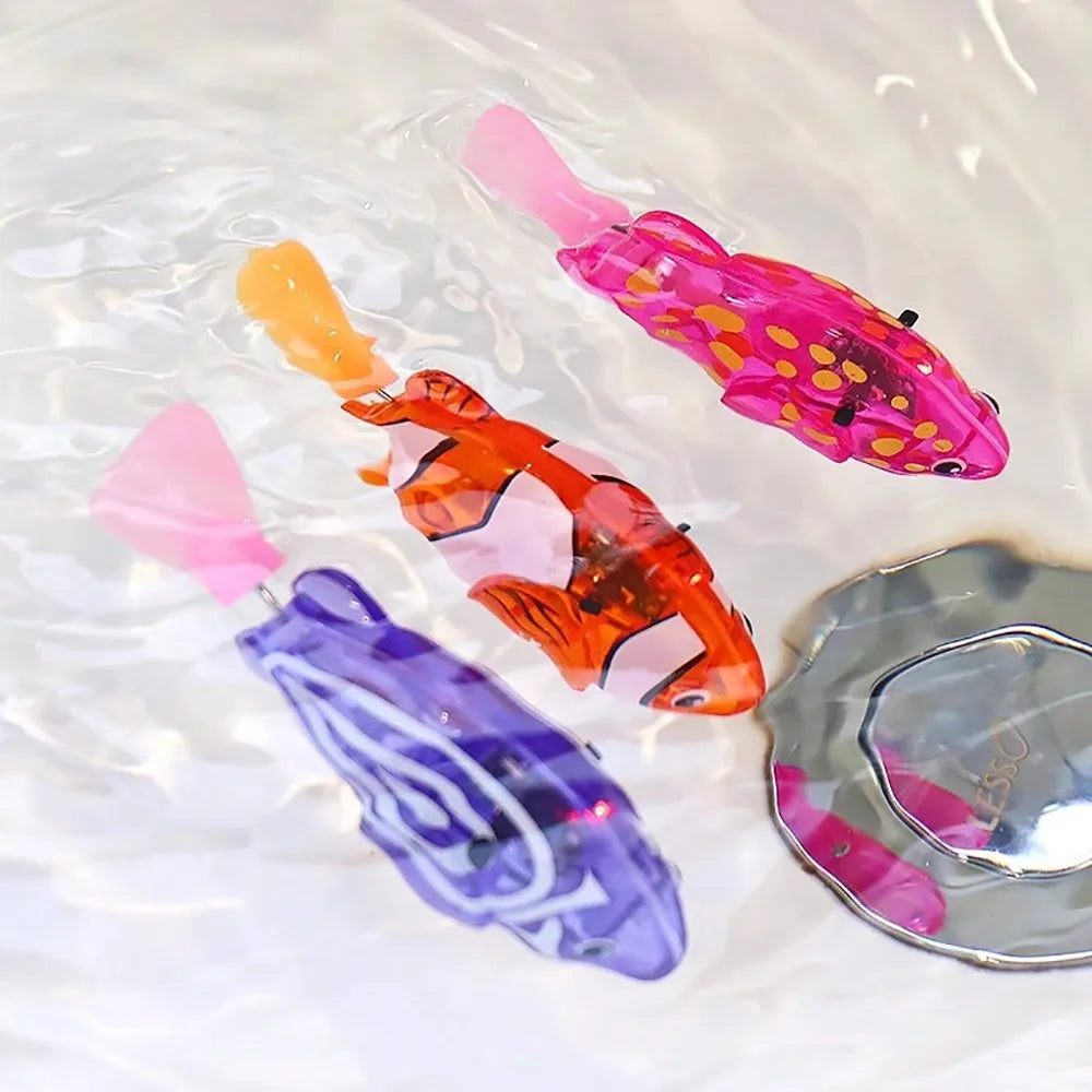 LED Swimming Robot Fish Bath Toy – Interactive Light-Up Water Toy for Kids