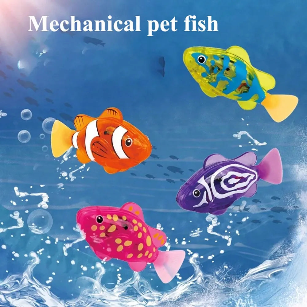 LED Swimming Robot Fish Bath Toy – Interactive Light-Up Water Toy for Kids