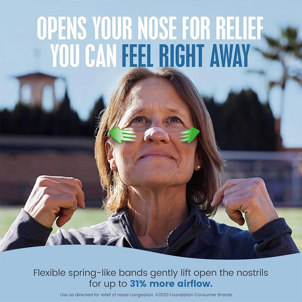 Adhesive Nasal Strips — Comfortable Nighttime Wear, Multi-Pack
