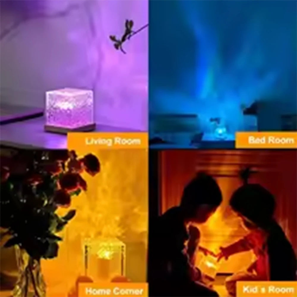 HOMEFISH RGB Aurora Night Light Projector with Remote – Ocean Wave Bedroom Lamp