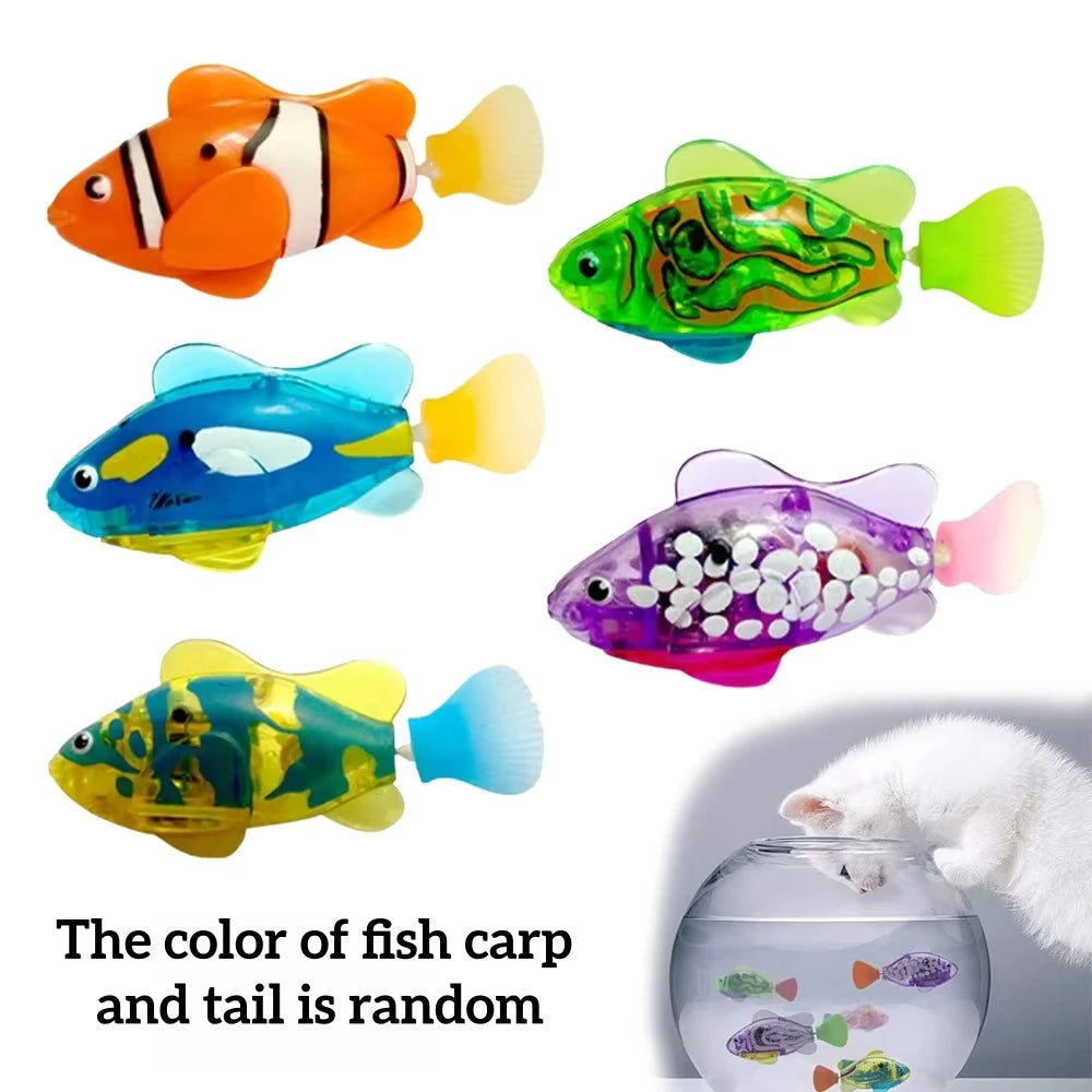 Interactive LED Swimming Fish Cat Toy – Motion-Activated Electric Fish