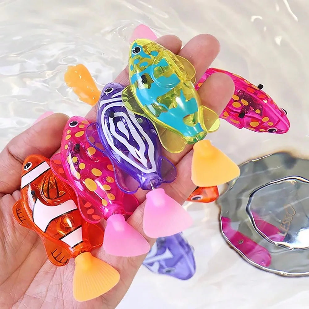 LED Swimming Robot Fish Bath Toy – Interactive Light-Up Water Toy for Kids