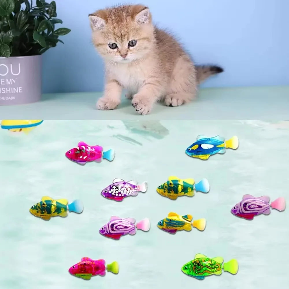 Interactive LED Swimming Fish Cat Toy – Motion-Activated Electric Fish