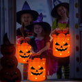 LED Light-Up Jack-o'-Lantern Trick-or-Treat Bucket - real product photo